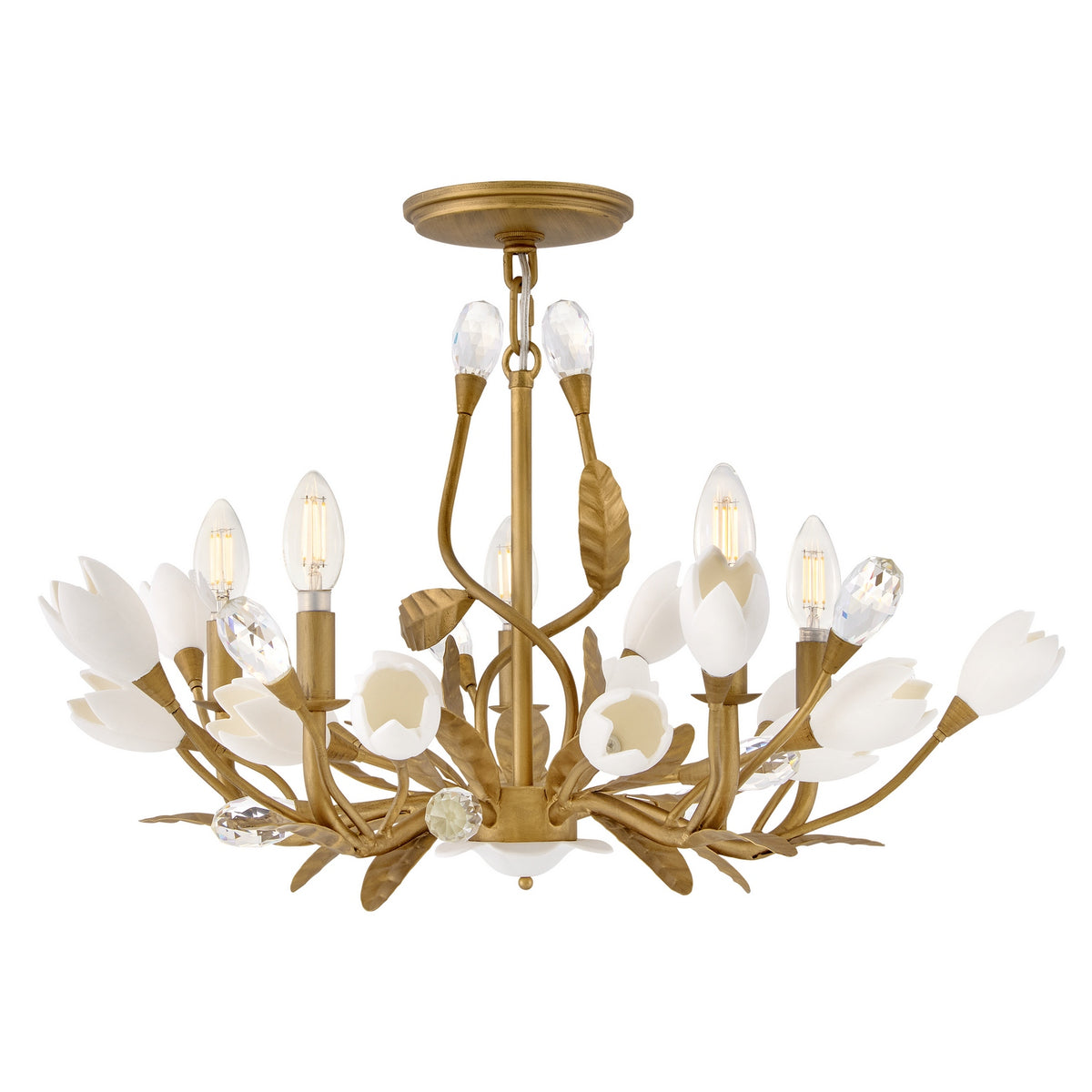 Fredrick Ramond - FR32203BNG - Five Light Semi-Flush Mount - Yvette - Burnished Gold