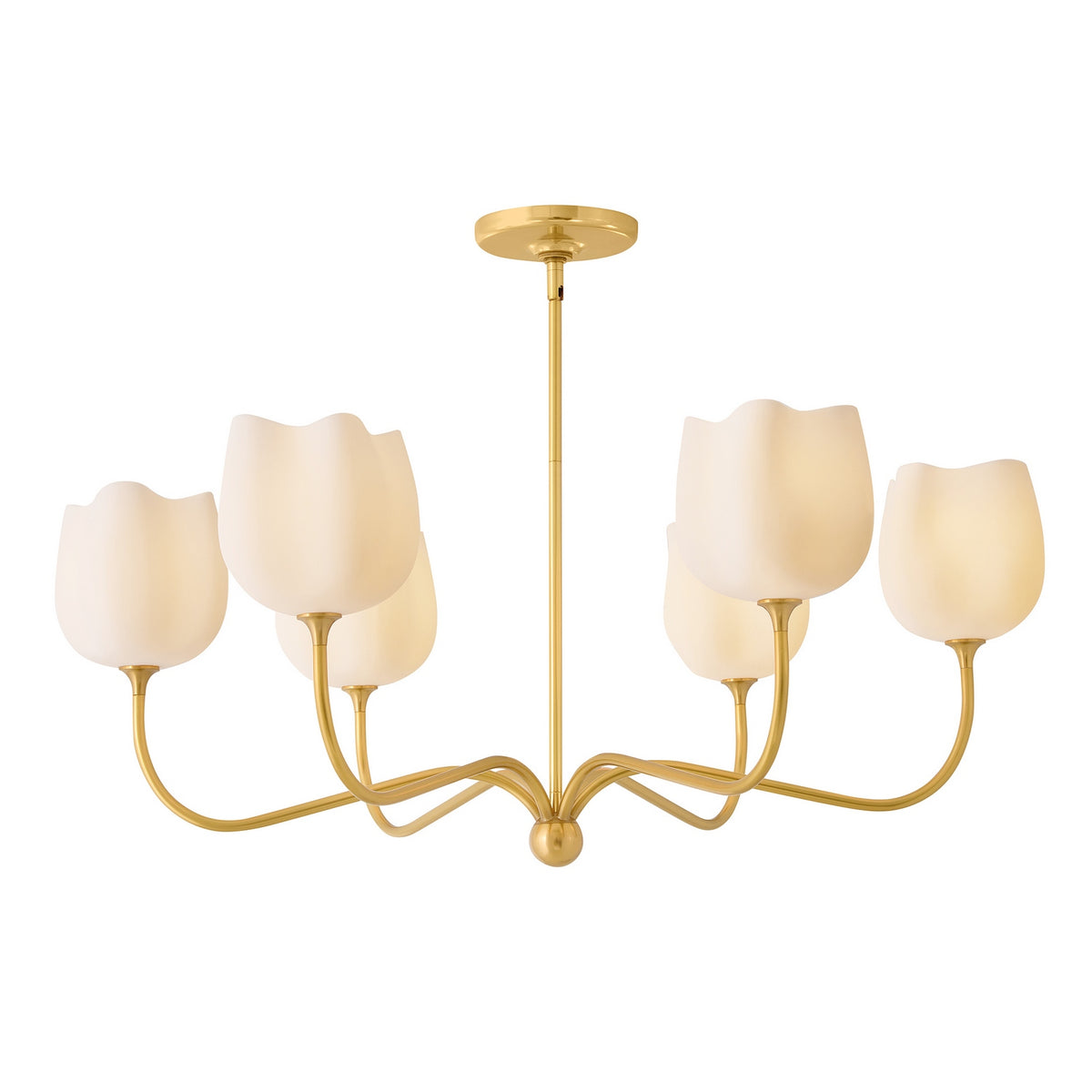 Fredrick Ramond - FR46305UB - Six Light Chandelier - Verity - Unlacquered Brass