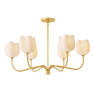 Fredrick Ramond - FR46305UB - Six Light Chandelier - Verity - Unlacquered Brass