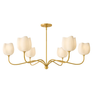 Fredrick Ramond - FR46306UB - Six Light Chandelier - Verity - Unlacquered Brass
