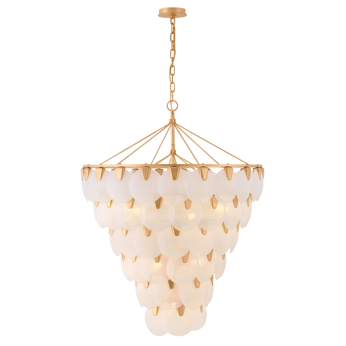Fredrick Ramond - FR46516DA - Ten Light Chandelier - Essie - Distressed Brass