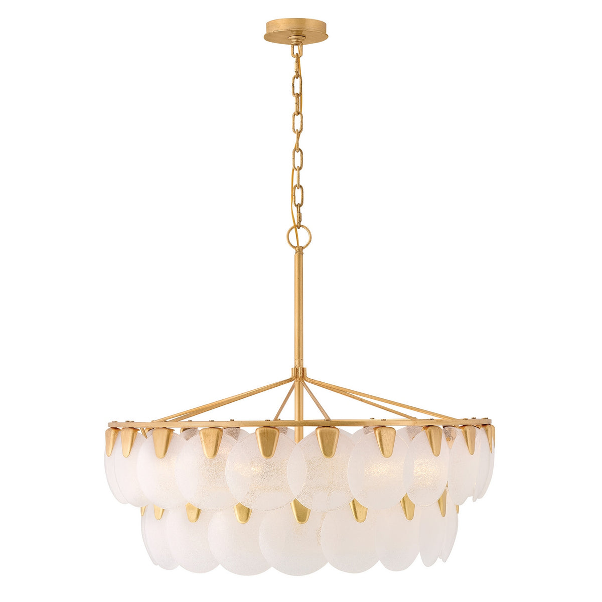 Fredrick Ramond - FR46519DA - Six Light Chandelier - Essie - Distressed Brass