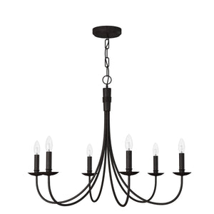 Artcraft - AC1786EB - Six Light Chandelier - Wrought Iron - Black