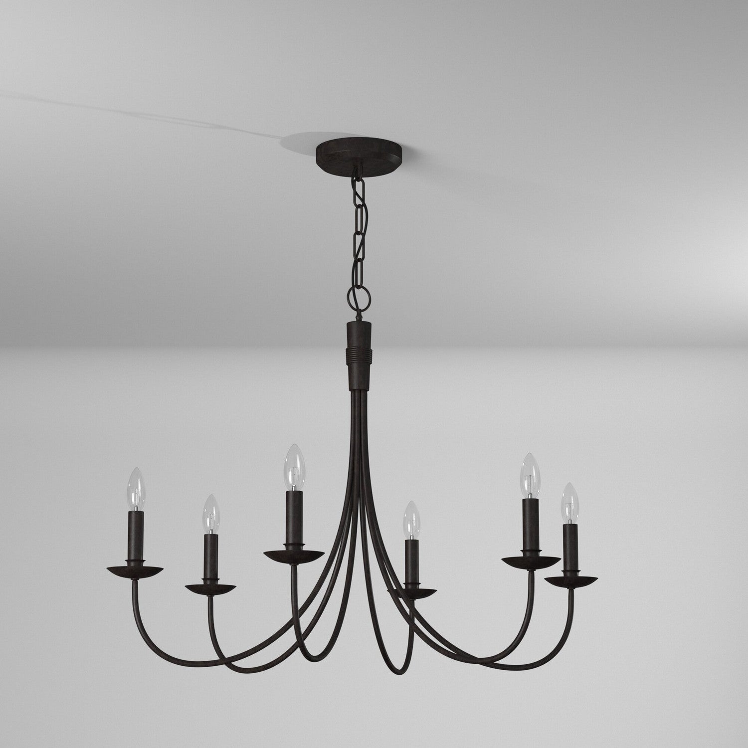 Artcraft - AC1786EB - Six Light Chandelier - Wrought Iron - Black