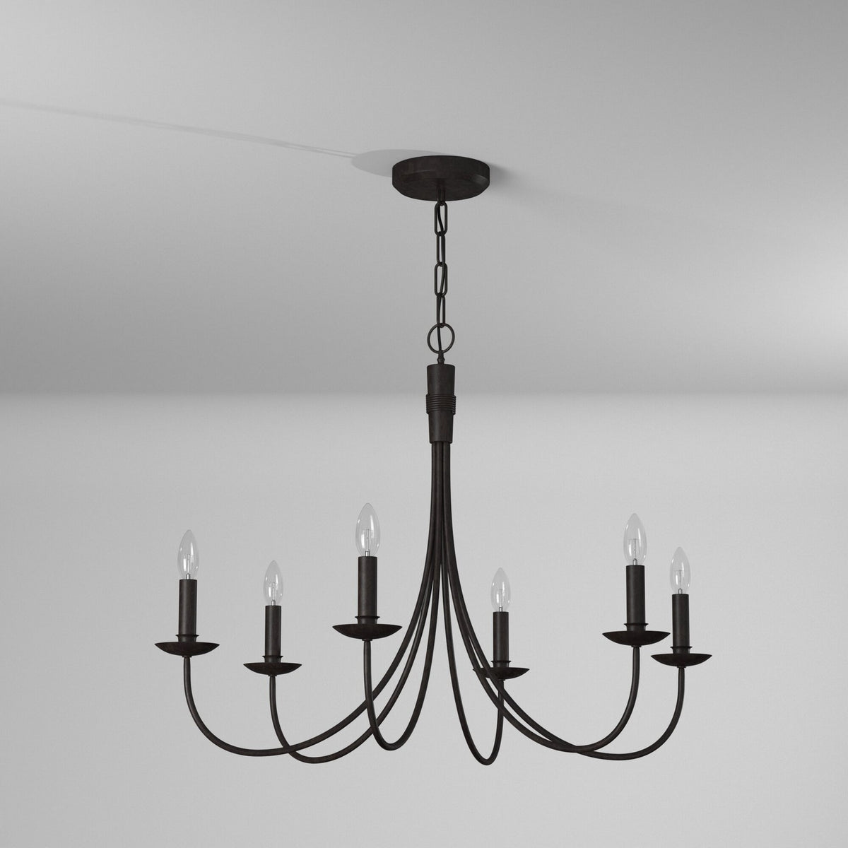 Artcraft - AC1786EB - Six Light Chandelier - Wrought Iron - Black