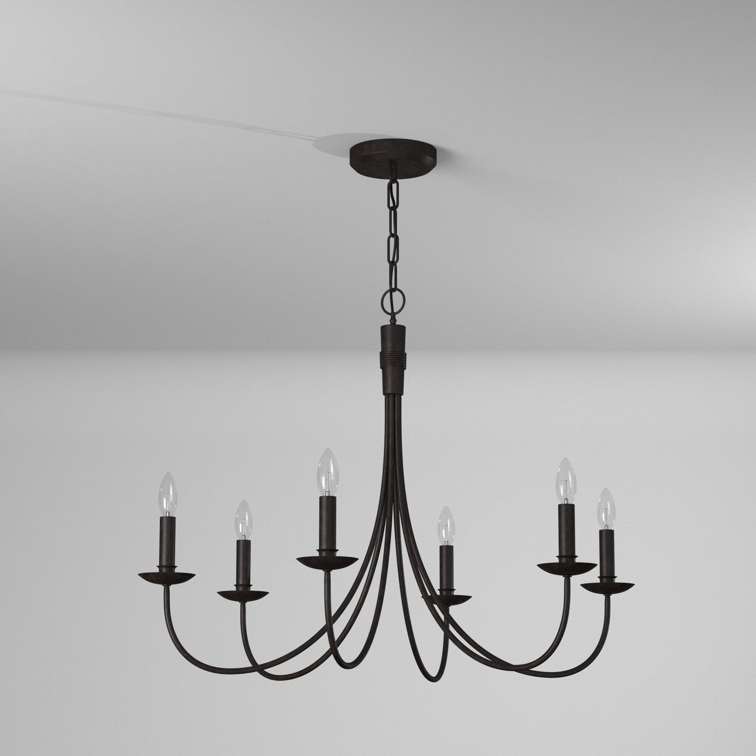 Artcraft - AC1786EB - Six Light Chandelier - Wrought Iron - Black