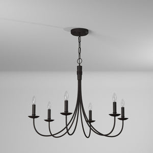 Artcraft - AC1786EB - Six Light Chandelier - Wrought Iron - Black