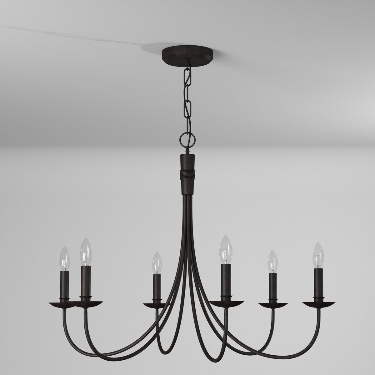 Artcraft - AC1786EB - Six Light Chandelier - Wrought Iron - Black