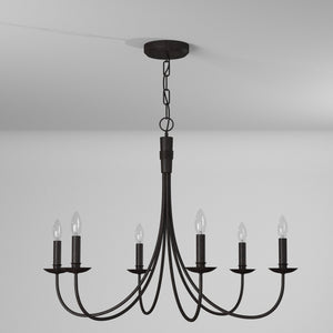 Artcraft - AC1786EB - Six Light Chandelier - Wrought Iron - Black