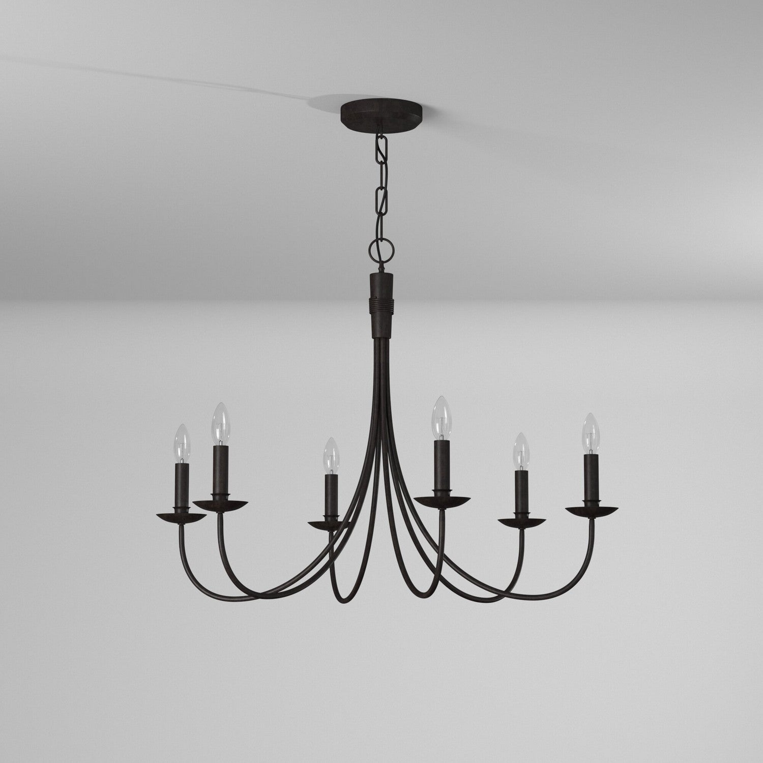 Artcraft - AC1786EB - Six Light Chandelier - Wrought Iron - Black