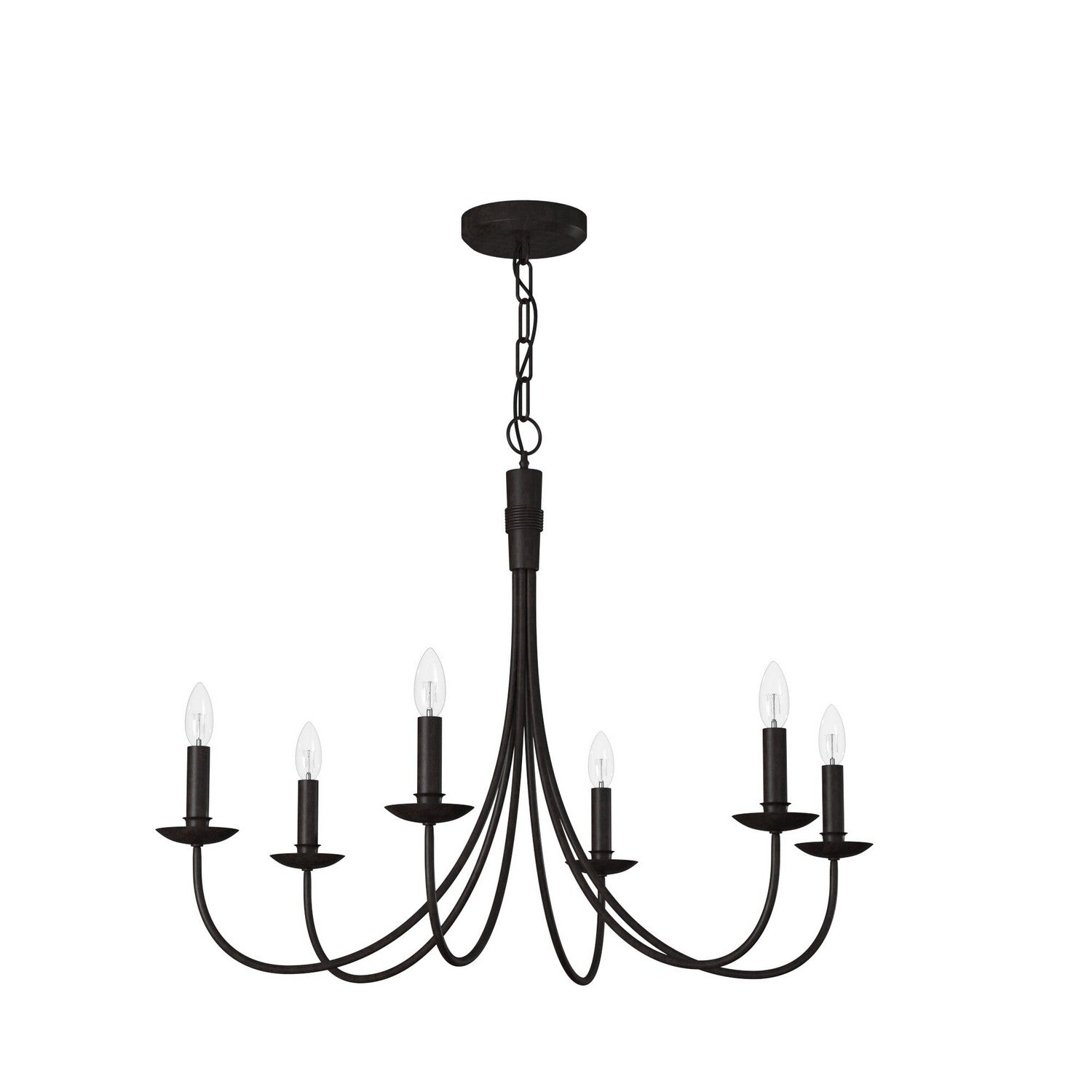 Artcraft - AC1786EB - Six Light Chandelier - Wrought Iron - Black