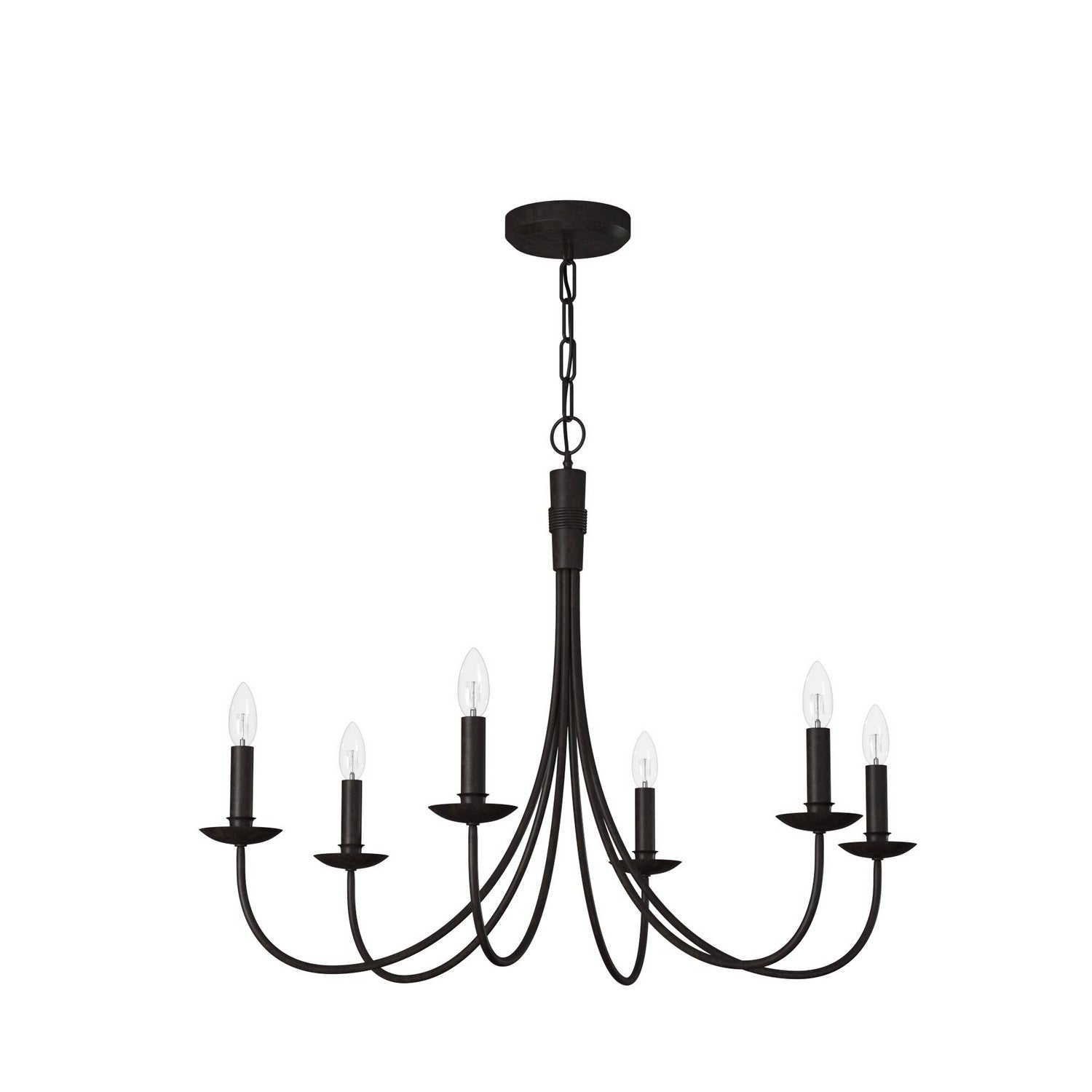 Artcraft - AC1786EB - Six Light Chandelier - Wrought Iron - Black