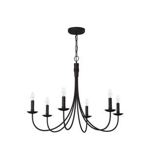 Artcraft - AC1786EB - Six Light Chandelier - Wrought Iron - Black