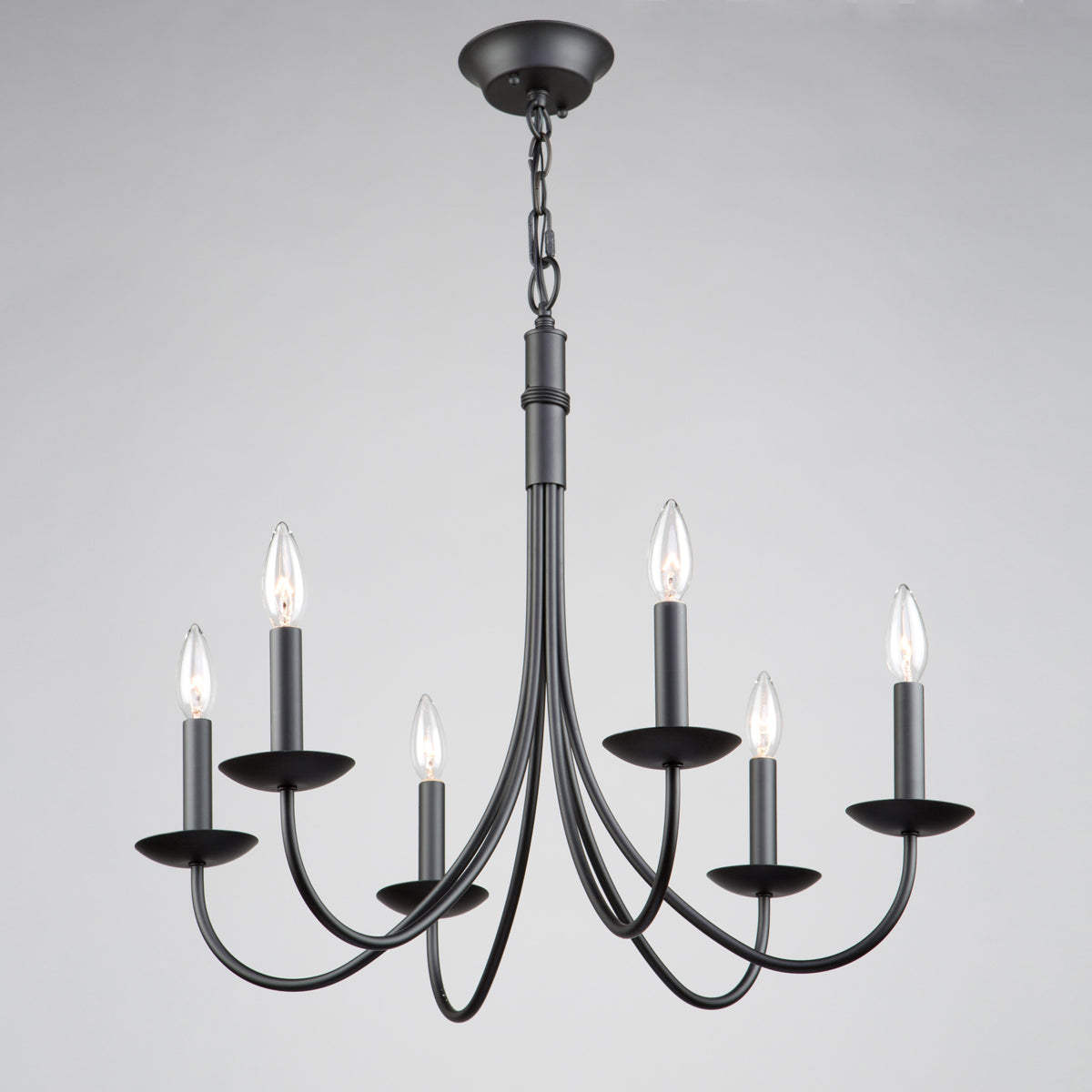 Artcraft - AC1786EB - Six Light Chandelier - Wrought Iron - Black