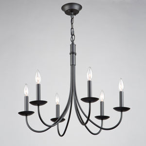 Artcraft - AC1786EB - Six Light Chandelier - Wrought Iron - Black