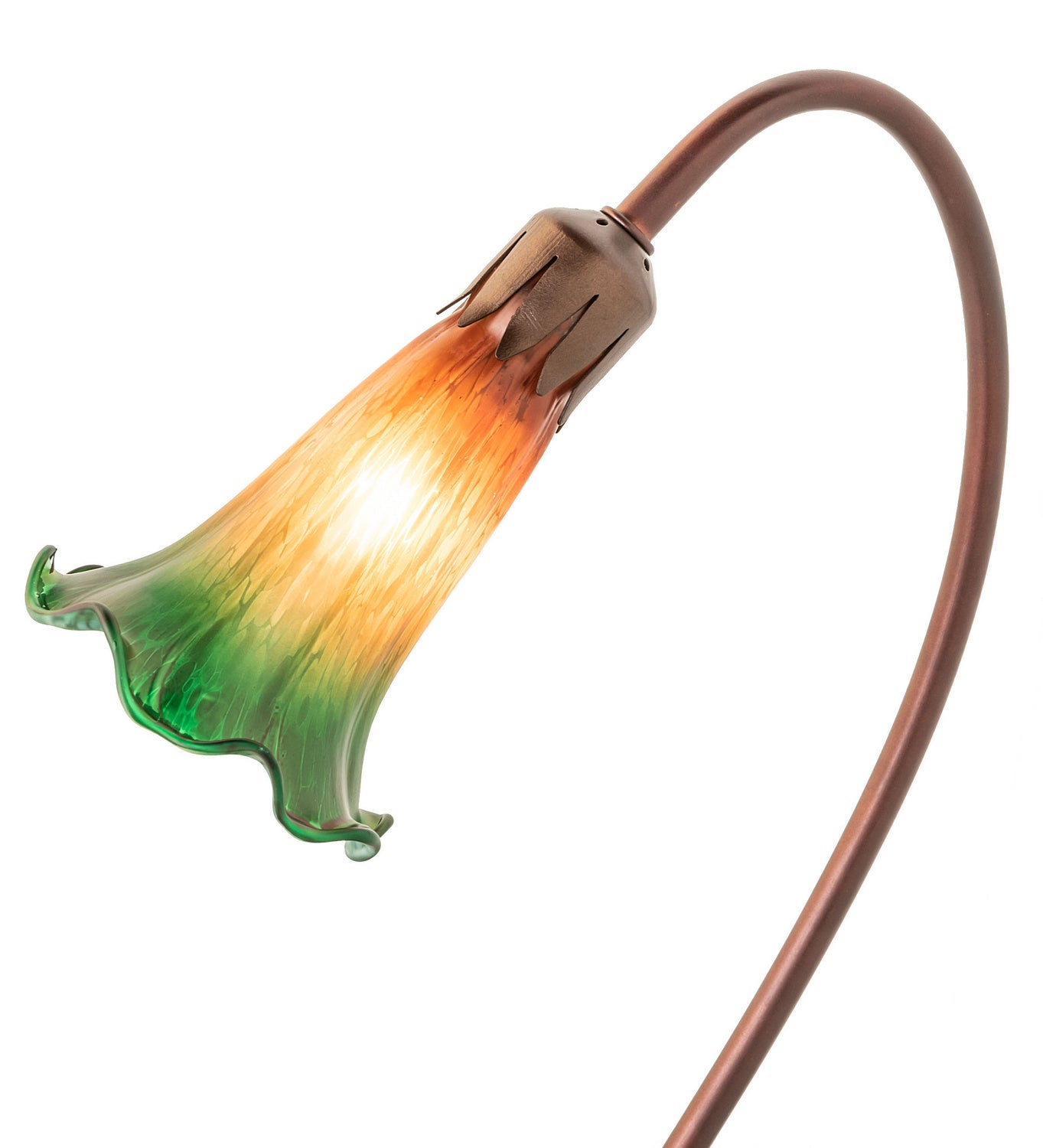 Meyda Tiffany - 12386 - One Light Accent Lamp - Amber/Green Pond Lily - Mahogany Bronze