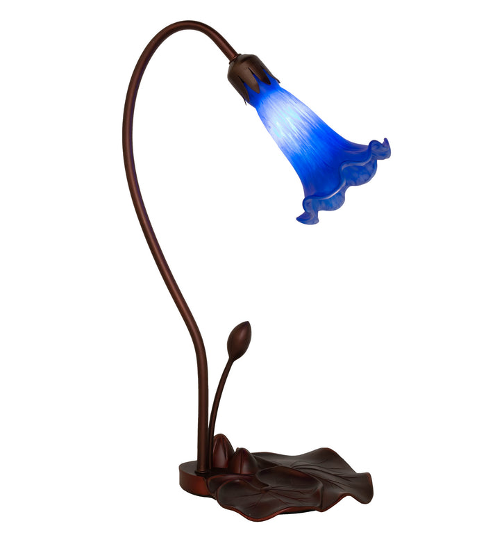 Meyda Tiffany - 12500 - One Light Accent Lamp - Blue - Mahogany Bronze