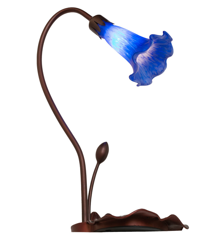 Meyda Tiffany - 12500 - One Light Accent Lamp - Blue - Mahogany Bronze