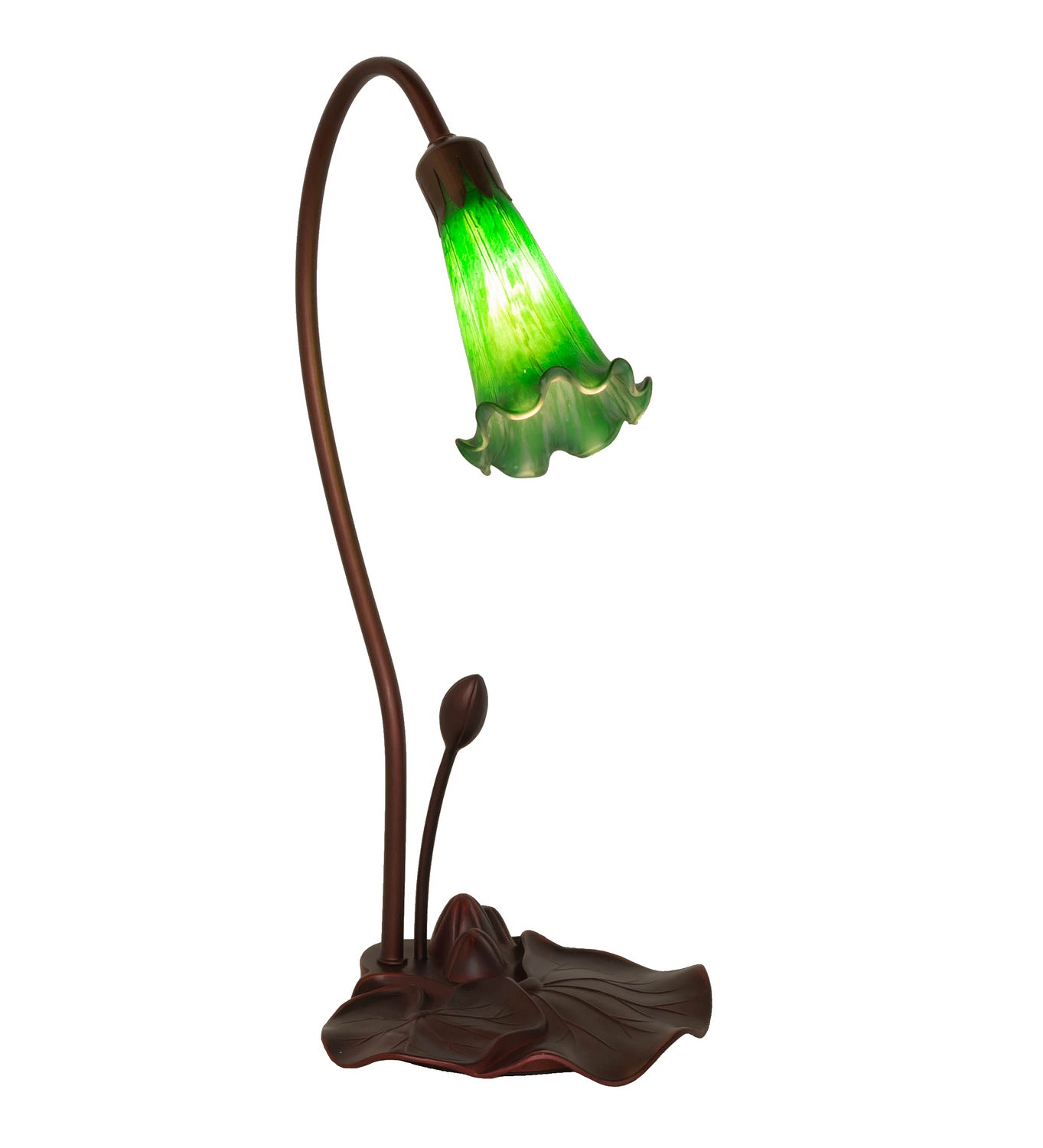 Meyda Tiffany - 12859 - One Light Accent Lamp - Green Pond Lily - Mahogany Bronze