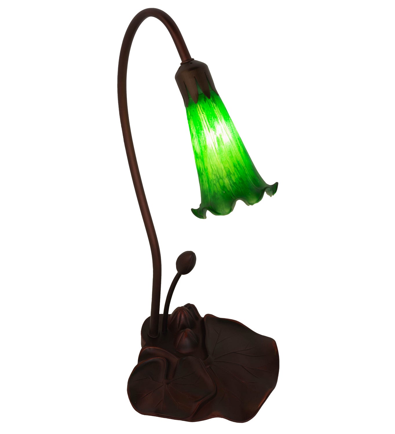 Meyda Tiffany - 12859 - One Light Accent Lamp - Green Pond Lily - Mahogany Bronze