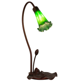 Meyda Tiffany - 12859 - One Light Accent Lamp - Green Pond Lily - Mahogany Bronze