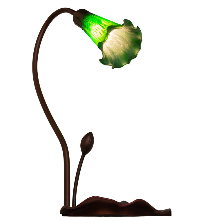 Meyda Tiffany - 12859 - One Light Accent Lamp - Green Pond Lily - Mahogany Bronze