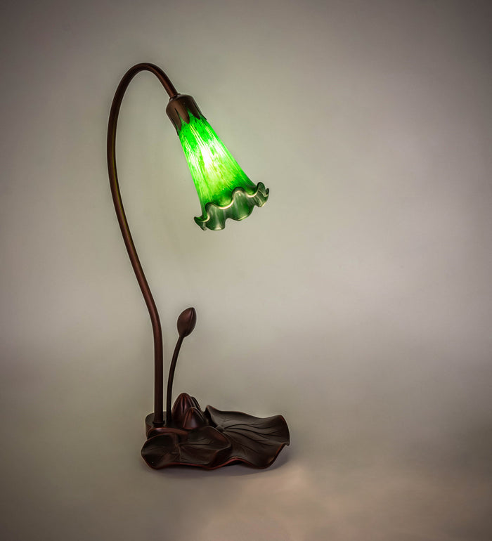 Meyda Tiffany - 12859 - One Light Accent Lamp - Green Pond Lily - Mahogany Bronze