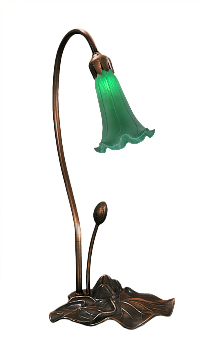 Meyda Tiffany - 12859 - One Light Accent Lamp - Green Pond Lily - Mahogany Bronze