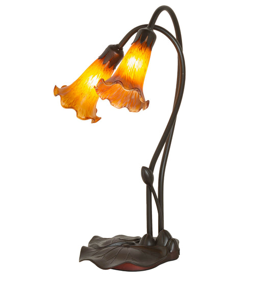 Meyda Tiffany - 12980 - Two Light Accent Lamp - Amber - Mahogany Bronze