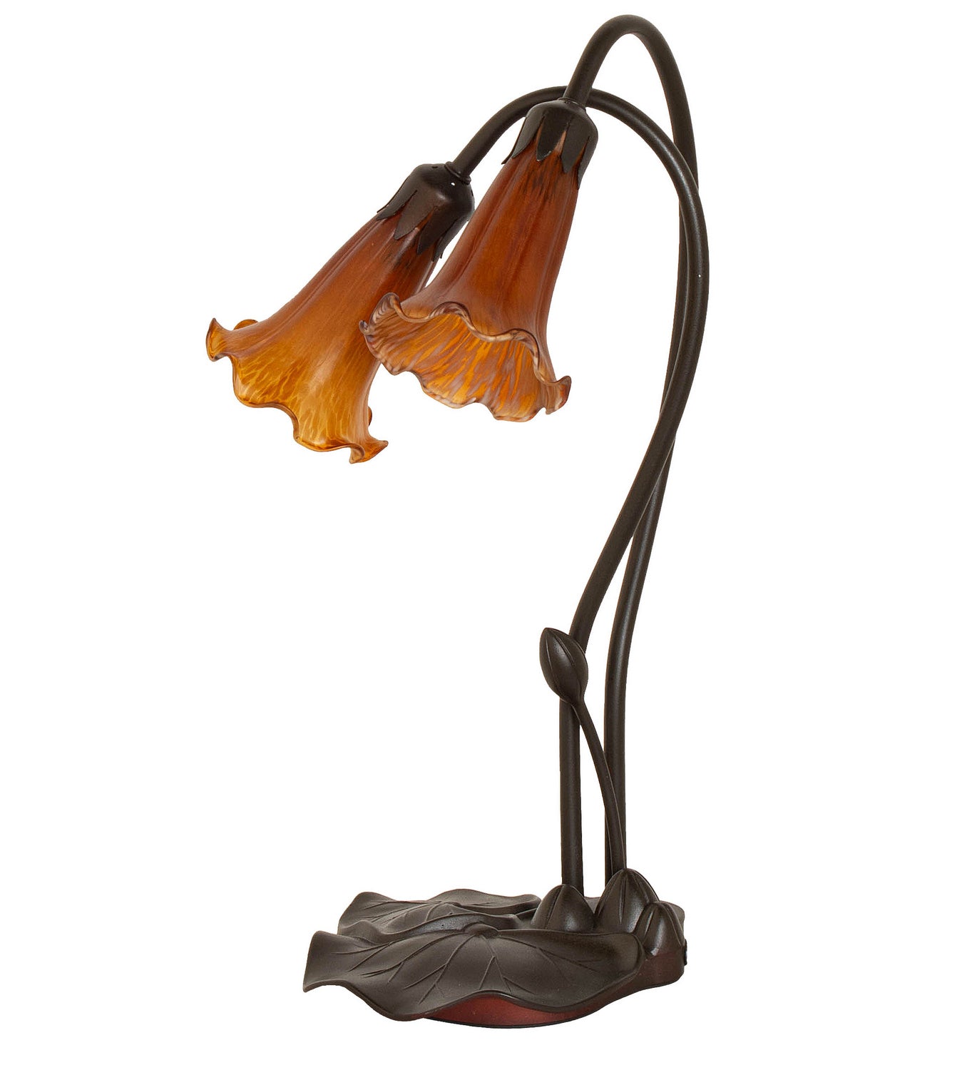 Meyda Tiffany - 12980 - Two Light Accent Lamp - Amber - Mahogany Bronze