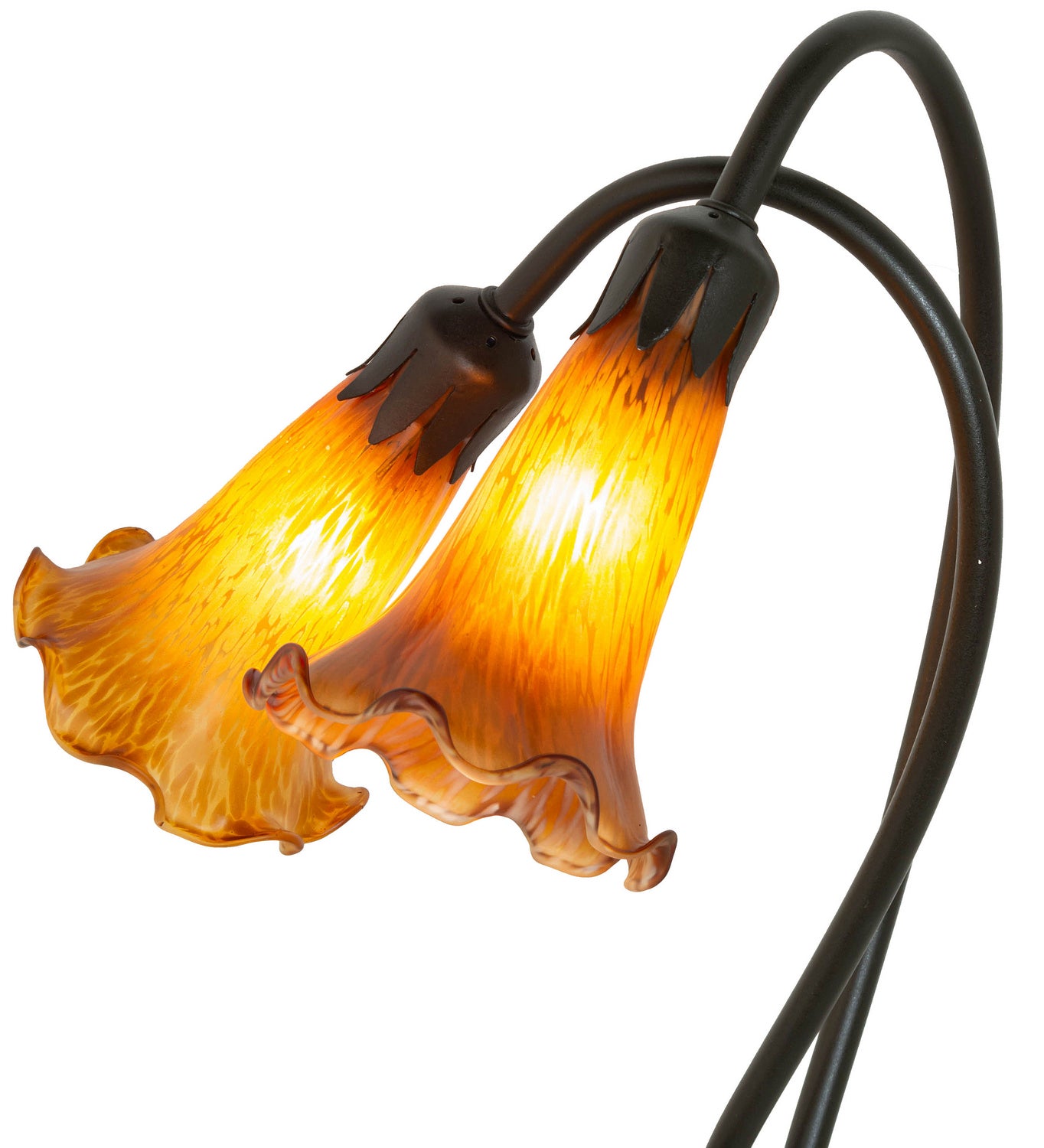 Meyda Tiffany - 12980 - Two Light Accent Lamp - Amber - Mahogany Bronze