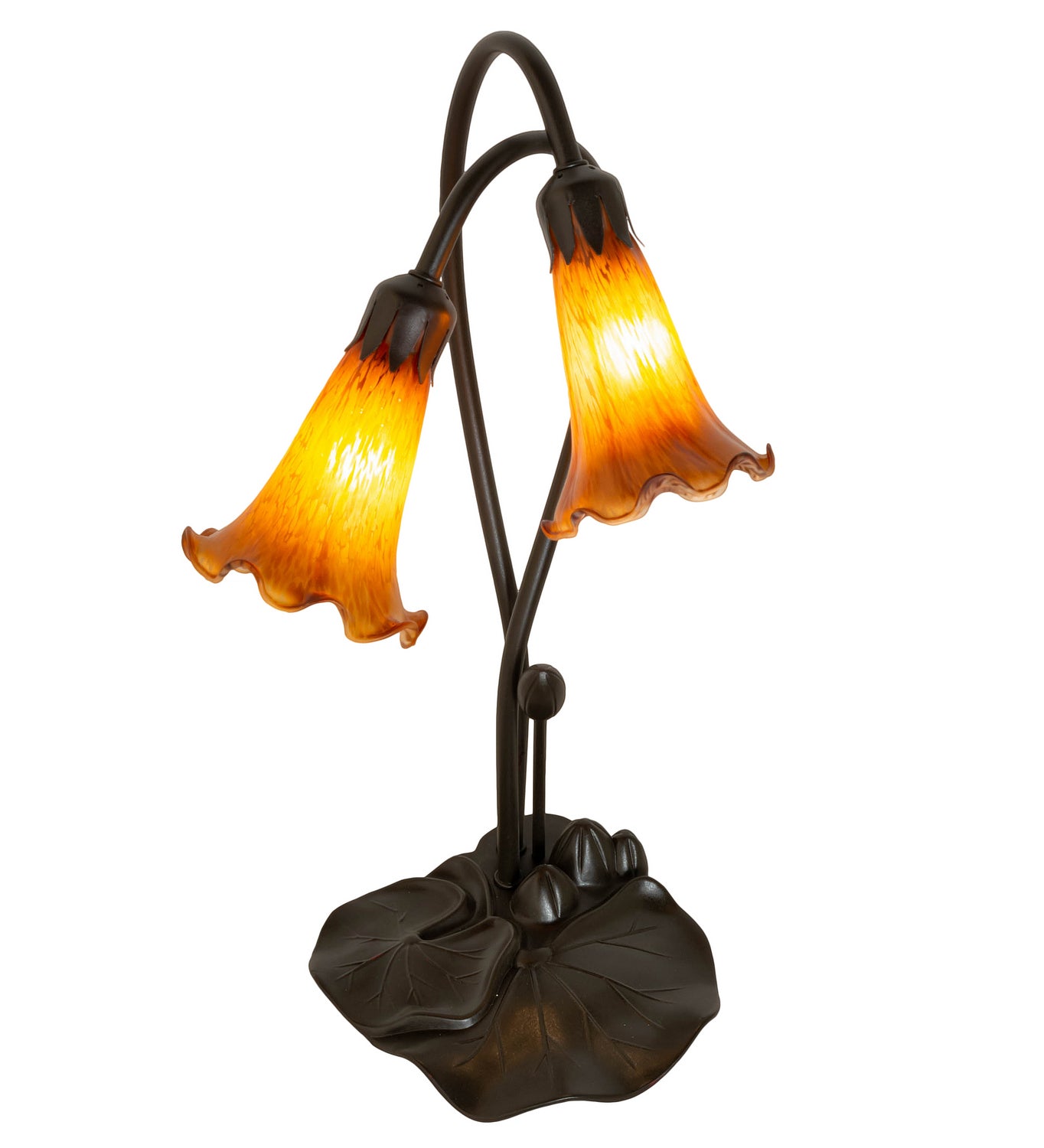 Meyda Tiffany - 12980 - Two Light Accent Lamp - Amber - Mahogany Bronze