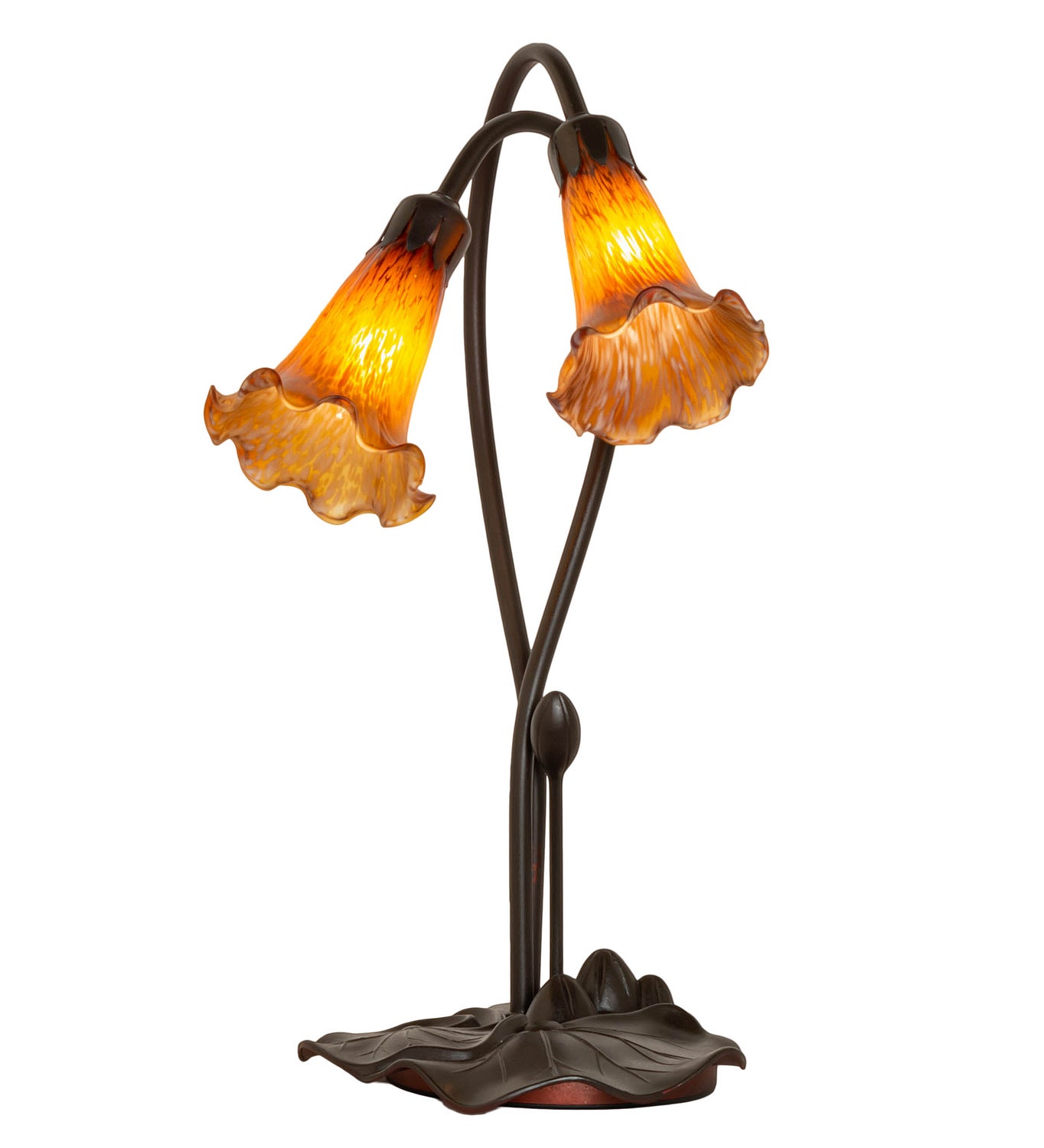 Meyda Tiffany - 12980 - Two Light Accent Lamp - Amber - Mahogany Bronze