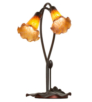 Meyda Tiffany - 12980 - Two Light Accent Lamp - Amber - Mahogany Bronze