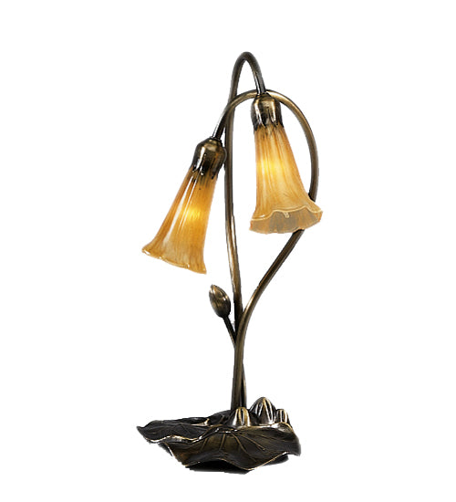 Meyda Tiffany - 12980 - Two Light Accent Lamp - Amber - Mahogany Bronze