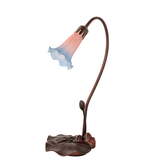 Meyda Tiffany - 13394 - One Light Accent Lamp - Pink/Blue Pond Lily - Mahogany Bronze