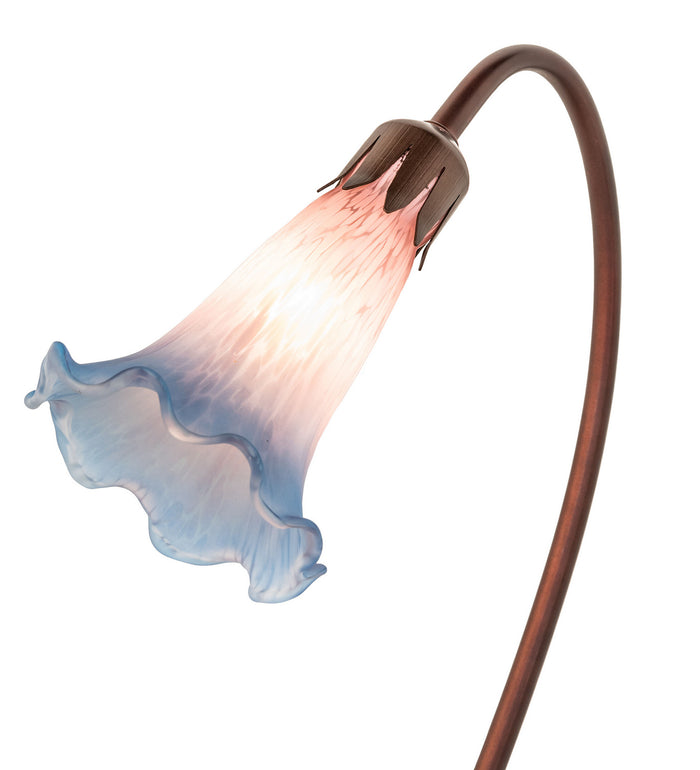 Meyda Tiffany - 13394 - One Light Accent Lamp - Pink/Blue Pond Lily - Mahogany Bronze