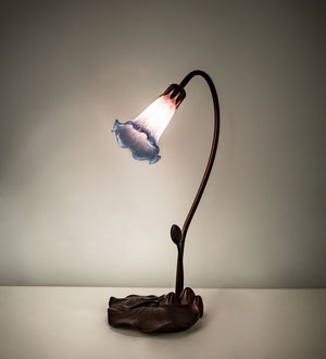 Meyda Tiffany - 13394 - One Light Accent Lamp - Pink/Blue Pond Lily - Mahogany Bronze