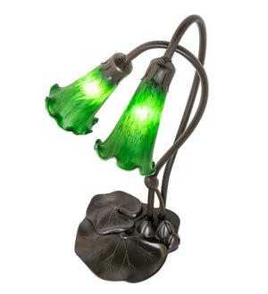 Meyda Tiffany - 13481 - Two Light Accent Lamp - Green - Mahogany Bronze