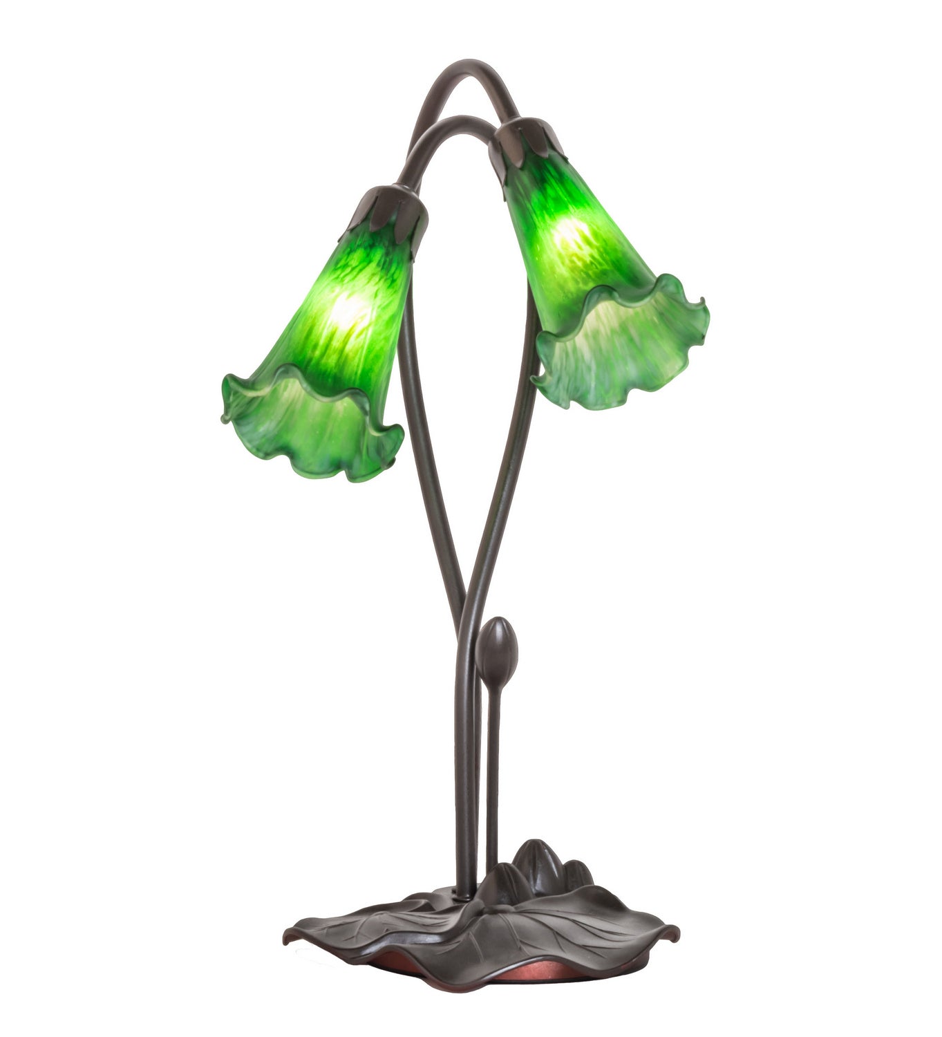 Meyda Tiffany - 13481 - Two Light Accent Lamp - Green - Mahogany Bronze