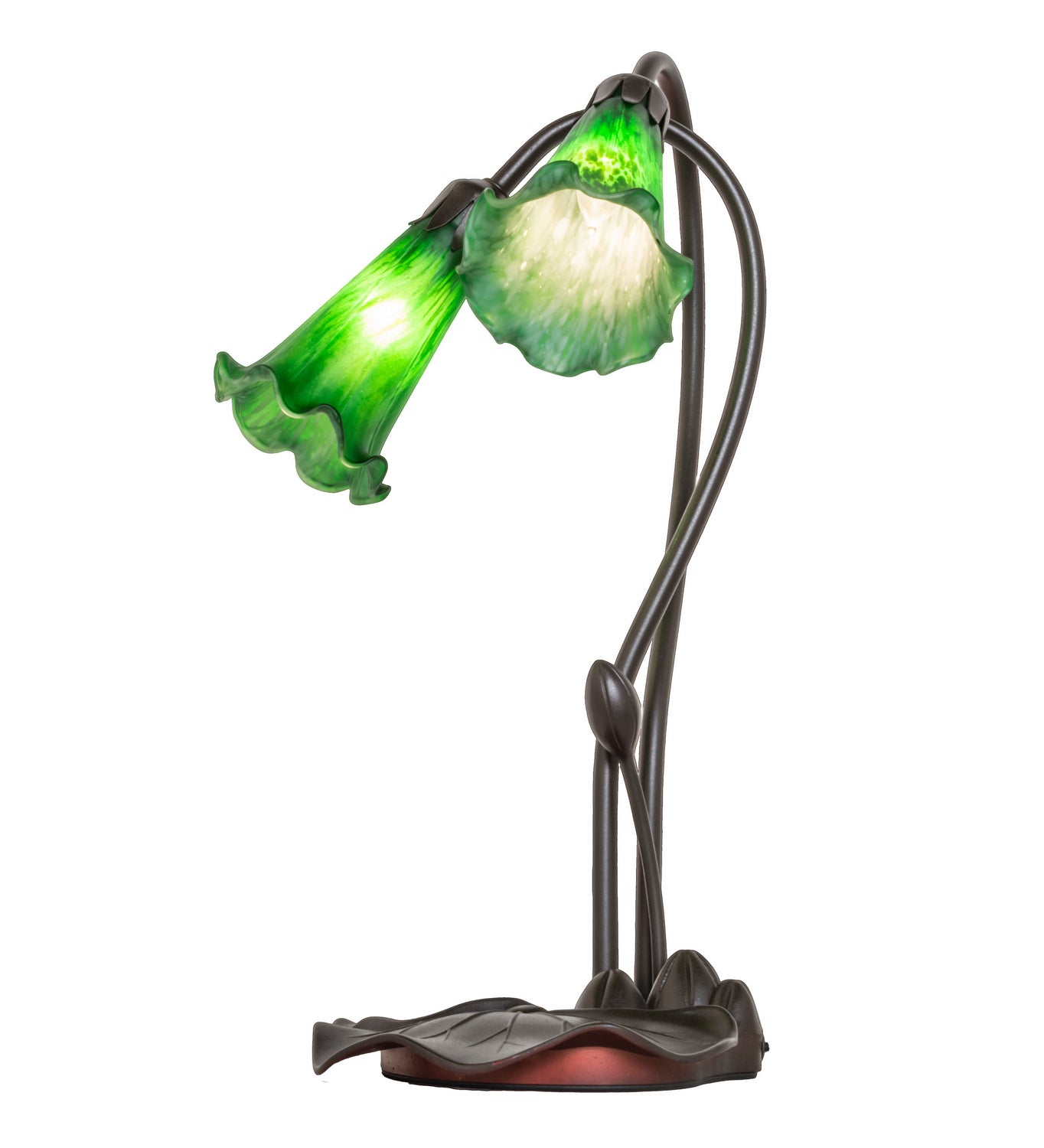 Meyda Tiffany - 13481 - Two Light Accent Lamp - Green - Mahogany Bronze