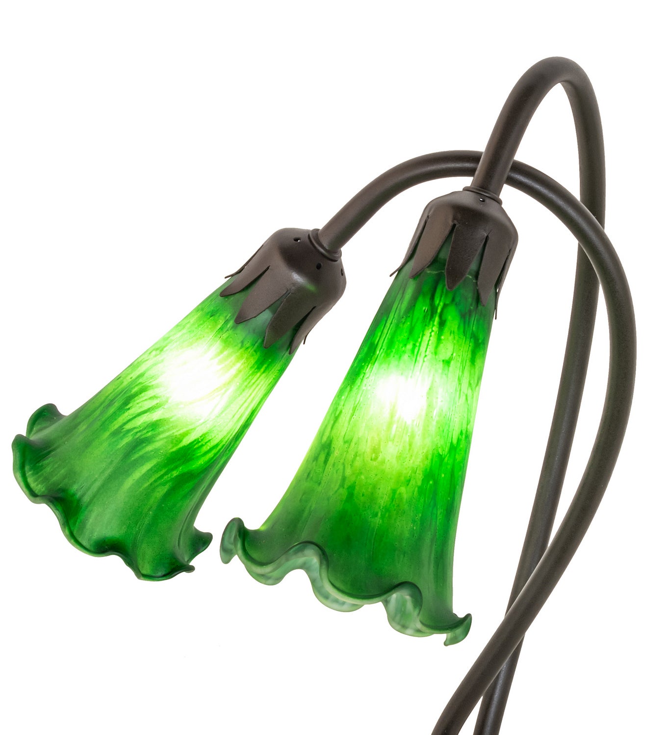 Meyda Tiffany - 13481 - Two Light Accent Lamp - Green - Mahogany Bronze