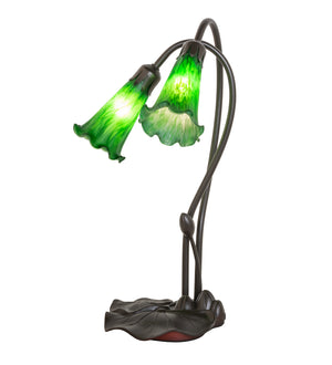 Meyda Tiffany - 13481 - Two Light Accent Lamp - Green - Mahogany Bronze