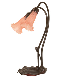 Meyda Tiffany - 14110 - Two Light Accent Lamp - Pink Pond Lily - Mahogany Bronze