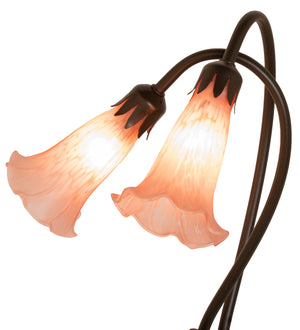 Meyda Tiffany - 14110 - Two Light Accent Lamp - Pink Pond Lily - Mahogany Bronze