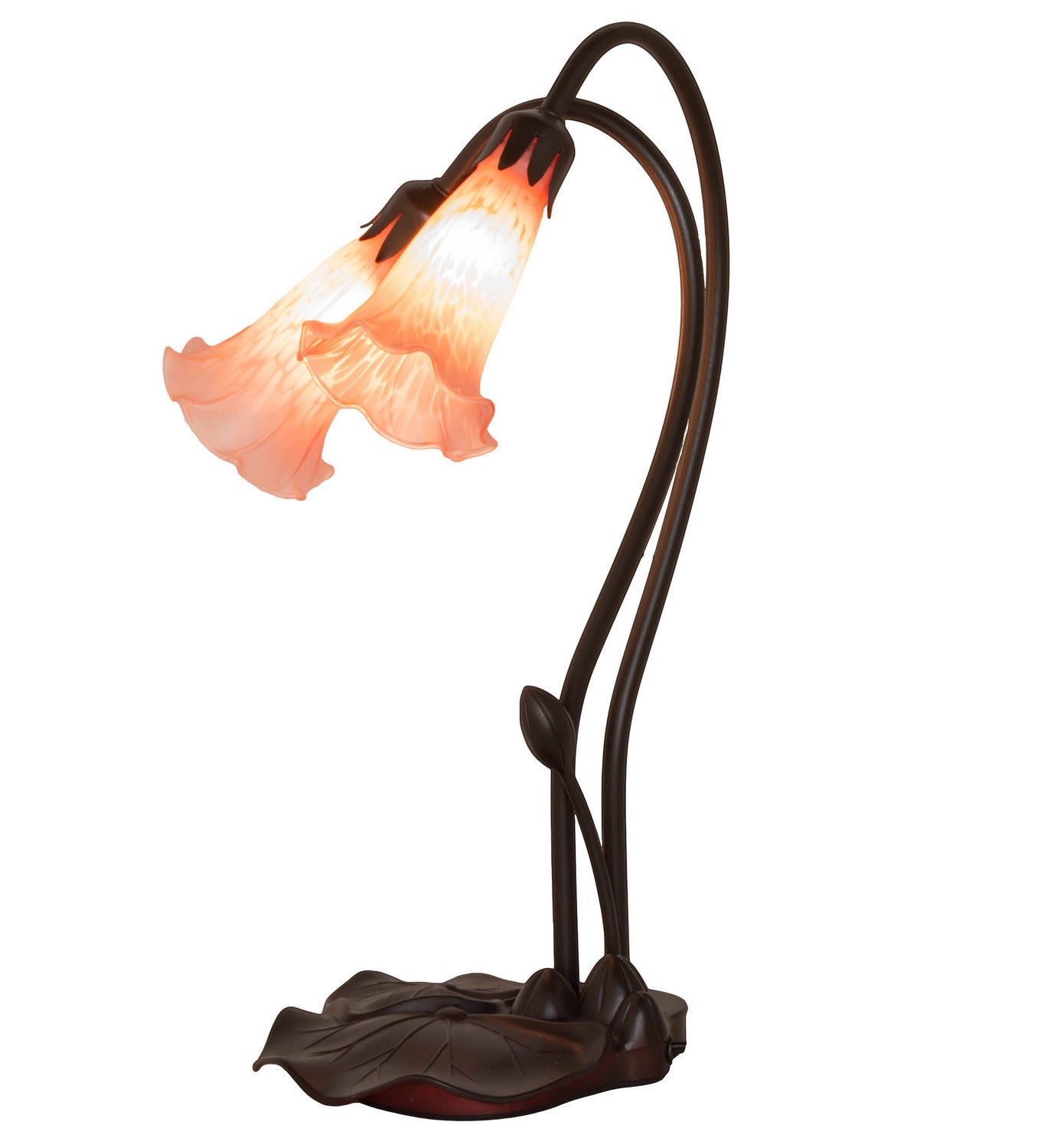 Meyda Tiffany - 14110 - Two Light Accent Lamp - Pink Pond Lily - Mahogany Bronze