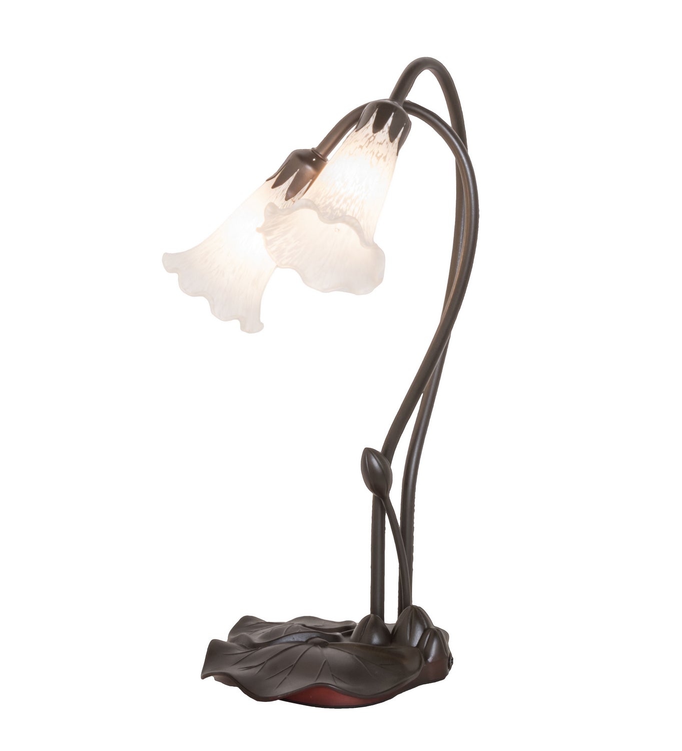 Meyda Tiffany - 14654 - Two Light Accent Lamp - White Pond Lily - Mahogany Bronze