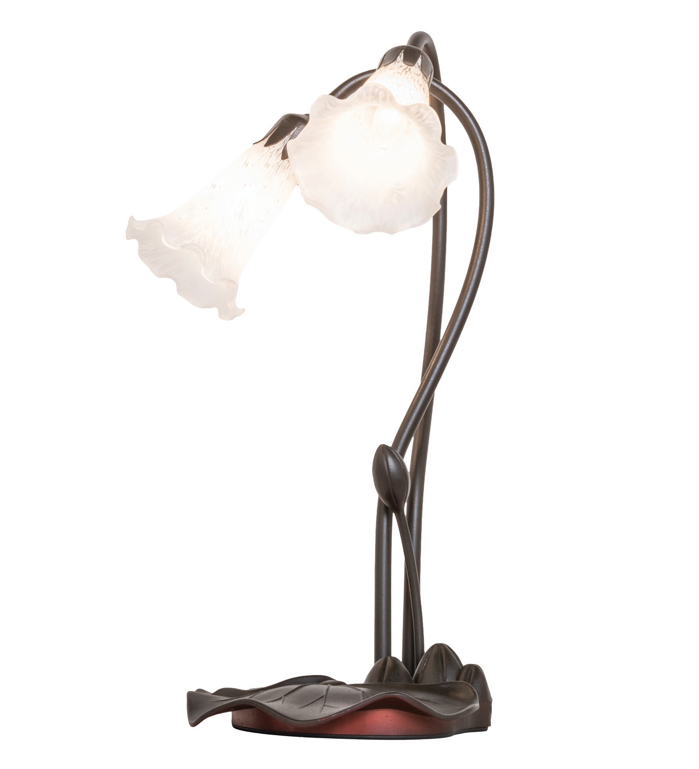 Meyda Tiffany - 14654 - Two Light Accent Lamp - White Pond Lily - Mahogany Bronze