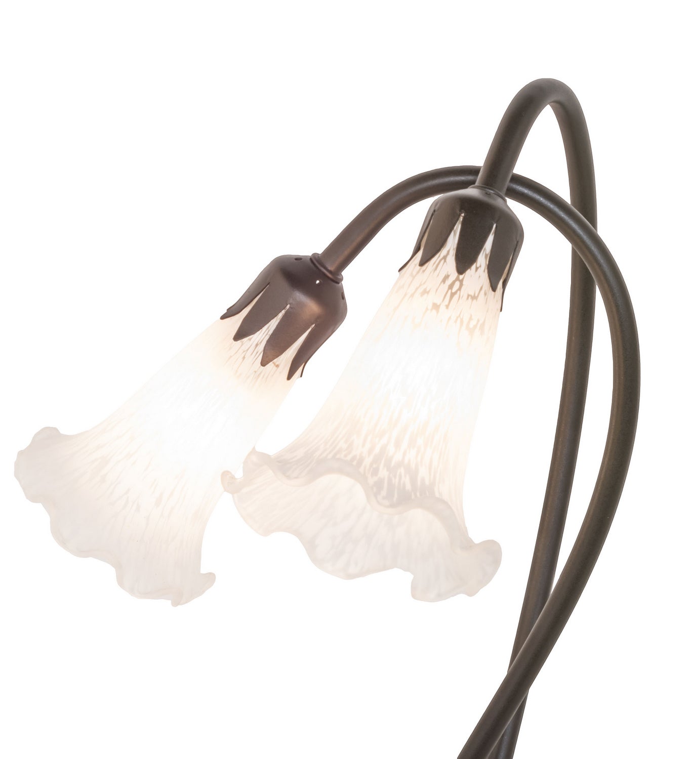 Meyda Tiffany - 14654 - Two Light Accent Lamp - White Pond Lily - Mahogany Bronze