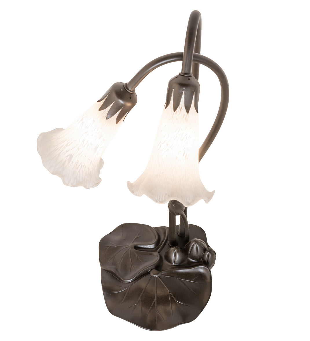 Meyda Tiffany - 14654 - Two Light Accent Lamp - White Pond Lily - Mahogany Bronze